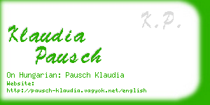 klaudia pausch business card